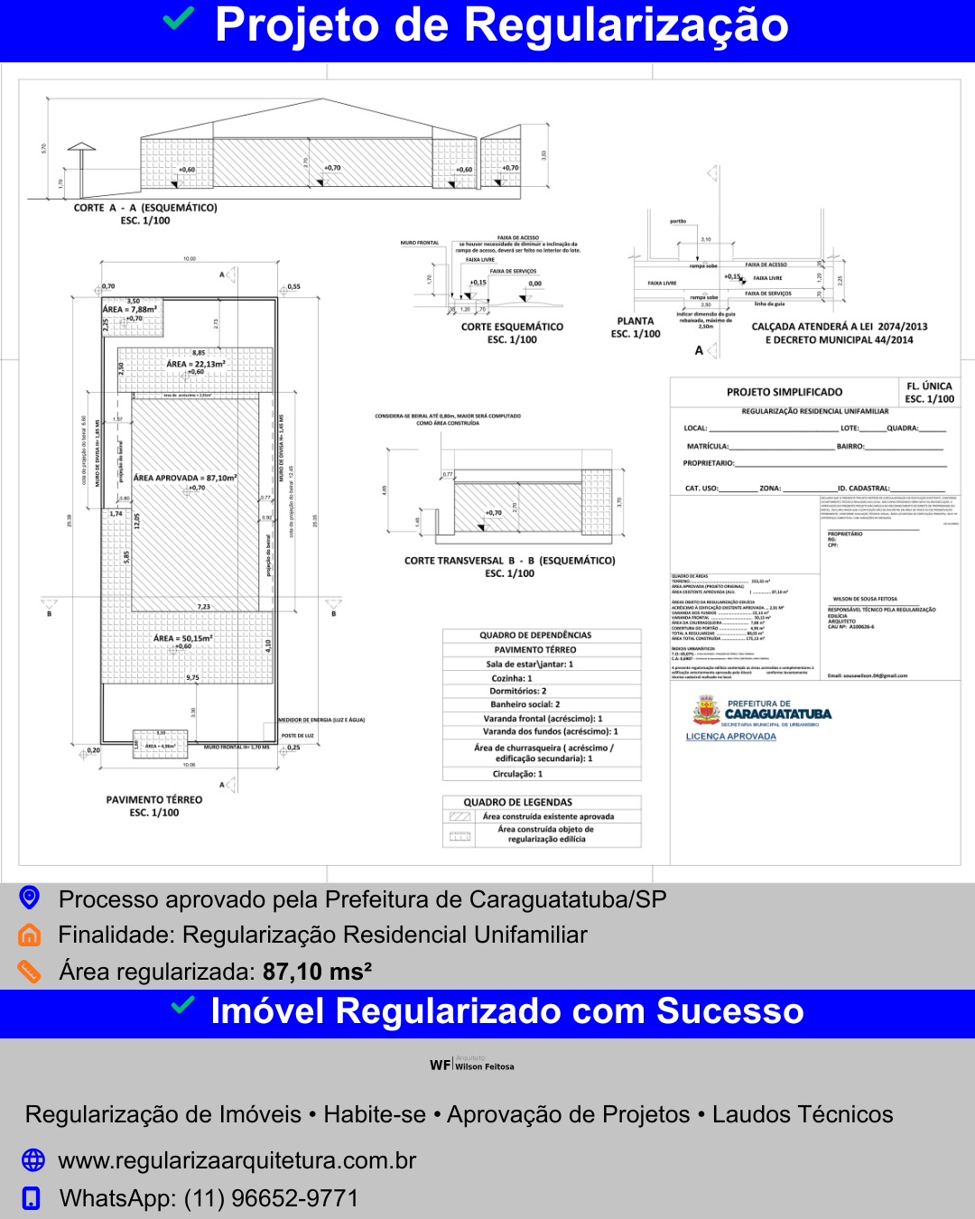 Projeto de regularização aprovado pela Prefeitura